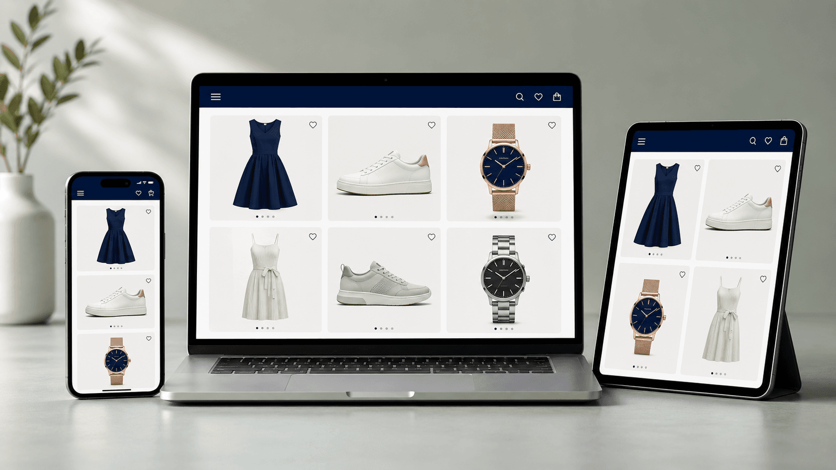 The website shown on a laptop, tablet and phone